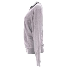 Tommy Hilfiger-Tommy Hilfiger Mens Silk Blend Zip Thru Sweater in Grey Cotton-Grey