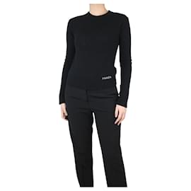 Prada-Schwarzer Pullover mit Rundhalsausschnitt – Größe UK 10-Schwarz