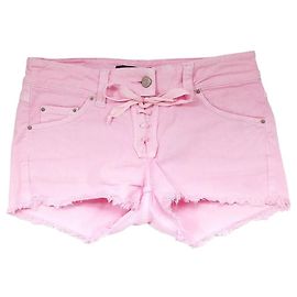 Isabel Marant SS11 Shorts de Corte Fly Rosa em Denim com Amarração. Rosa