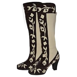 Dolce & Gabbana-boots-Brown,Eggshell