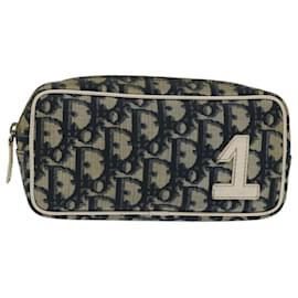 Christian Dior-Christian Dior Trotter Canvas Pouch PVC Navy Auth 68242-Blu navy