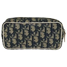 Christian Dior-Christian Dior Trotter Canvas Pouch PVC Navy Auth 68242-Blu navy