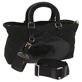 Prada-Prada Hand Bag Nylon 2way Black Auth ep3618-Black