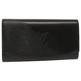 Louis Vuitton-LOUIS VUITTON Opera Line Aegean Clutch Bag Leather Black M63962 LV Auth ep3633-Black