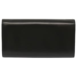 Louis Vuitton-LOUIS VUITTON Opera Line Aegean Clutch Bag Leather Black M63962 LV Auth ep3633-Black