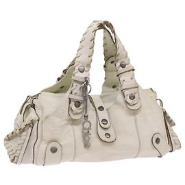 Chloé Chloe Silverado Umhängetasche Leder Weiß Auth 68156 Weiß