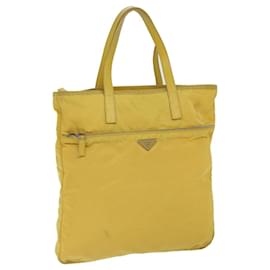 Prada-PRADA Tote Bag Nylon Yellow Auth 67978-Yellow