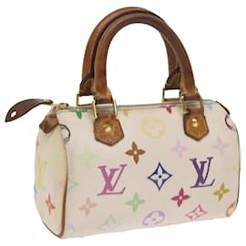 Louis Vuitton-LOUIS VUITTON Monogram Multicolor Mini Speedy Bag White M92645 LV Auth 67724-White
