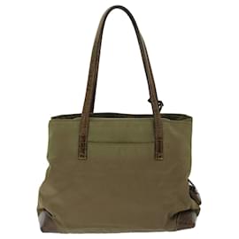 Prada-PRADA Hand Bag Nylon Khaki Auth ac2811-Khaki