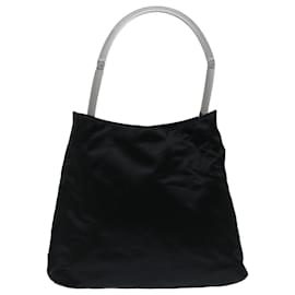 Prada-PRADA Shoulder Bag Satin Black Auth 68341-Black