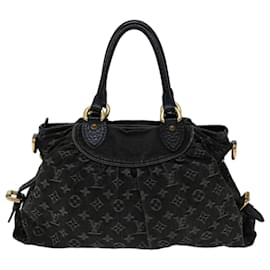 Louis Vuitton-LOUIS VUITTON Monogram Denim Neo Cabby MM Bag 2Way Black M95351 auth 67645-Black