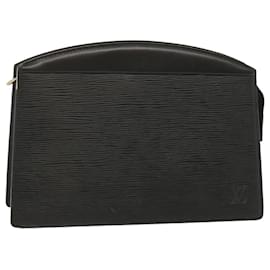 Louis Vuitton-LOUIS VUITTON Epi Trousse Creta Clutch Negro M48402 LV Auth 68357-Negro
