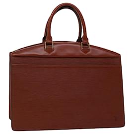 Louis Vuitton-LOUIS VUITTON Epi Riviera Hand Bag Brown M48183 LV Auth 67793-Brown