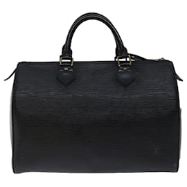 Louis Vuitton-Louis Vuitton Epi Speedy 30 Handtasche Noir Schwarz M43002 LV Auth yk11000-Schwarz