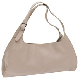 Gucci-GUCCI Shoulder Bag Leather Beige Auth 68321-Beige