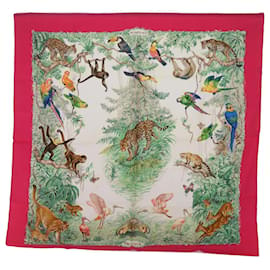 Hermès-HERMES CARRE 90 EQUATEUR Scarf Silk Red Auth ac2758-Red
