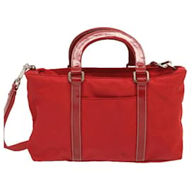 Prada-Prada Hand Bag Nylon 2way Red Auth 67986-Red