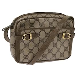 Gucci-GUCCI GG Supreme Shoulder Bag PVC Beige Auth yk11067-Beige
