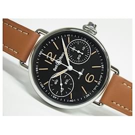 Bell & Ross-BELL & ROSS WW1 Cronógrafo Monopusher esfera negra para hombre-Plata