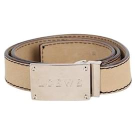 Loewe-cinturón de piel de cuero-Beige