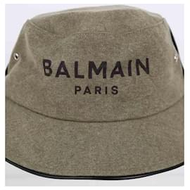 Balmain-Chapéu de algodão-Caqui
