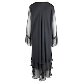 Autre Marque-Robe superposée en mousseline Collection Privée-Noir