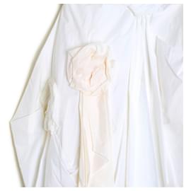 Louis Vuitton-Louis Vuitton EU42 Jupe SS2007 Cotton White drapé Skirt US12-Blanc