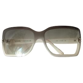 Chanel-Óculos de sol Chanel Vintage-Branco