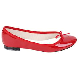 Repetto-Patent leather ballet flats-Red