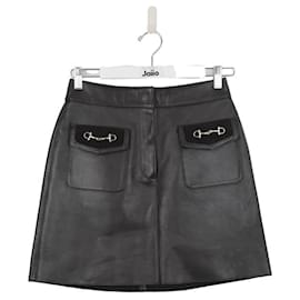 Maje-Leather skirt-Black