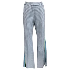 Autre Marque-Marni - Pantalon de survêtement en maille à carreaux bleu-Bleu