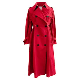 Autre Marque-Sacai Trench-Coat En Coton Rouge-Rouge