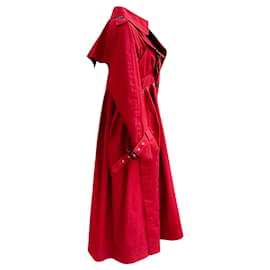 Autre Marque-Sacai Trench-Coat En Coton Rouge-Rouge