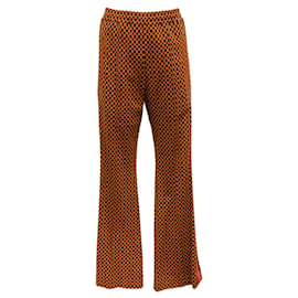 Autre Marque-Marni Orange / Pantalon de survêtement en maille à carreaux noir-Orange