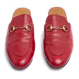 Gucci-Zuecos mocasines de cuero rojo Gucci Princetown EU39 US8.5-Roja