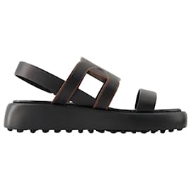 Tod's-Gomma Catena Sandals - Tod's - Leather - Black-Black