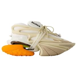Balmain-Unicorn Low Sneakers - Balmain - Leather - Beige-Brown,Beige