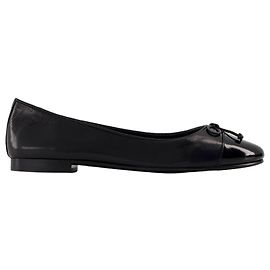 Cap Toe Ballerinas - Tory Burch - Leather - Black Black
