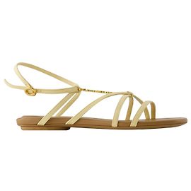 Sandálias Pralu P - Jacquemus - Couro - Marfim Marrom Bege