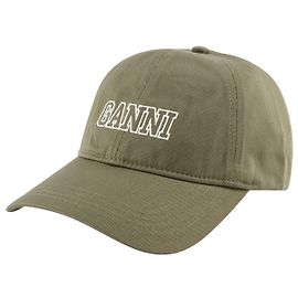 Boné com logotipo - Ganni - Algodão - Kalamata Verde Caqui
