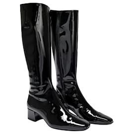 Carel-Malaga-Stiefel aus schwarzem Lackleder-Schwarz