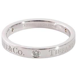 Tiffany & Co-TIFFANY Y COMPAÑIA. T&Co.® 3 Anillo de diamantes en platino 07 por cierto-Plata,Metálico