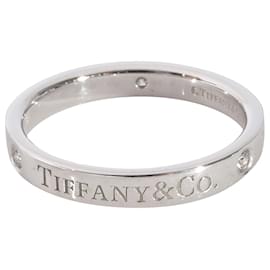 Tiffany & Co-TIFFANY & CO. T&Co.® 3 Anel de diamante em platina 07 ctw-Prata,Metálico
