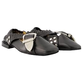Toga Pulla-AJ928 Sandals - Toga Pulla - Leather - Black-Black