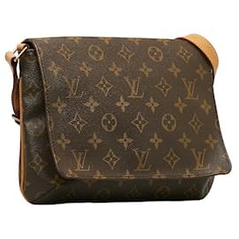 Louis Vuitton-Louis Vuitton PVC Leather Musette Tango Short Shoulder Bag M51257 in Very Good Condition-Brown