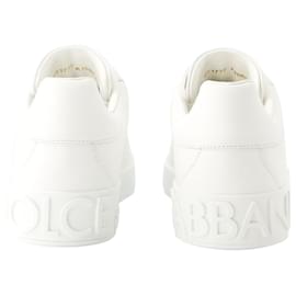 Dolce & Gabbana-Sneakers Portofino - Dolce&Gabbana - Pelle - Bianca-Bianco
