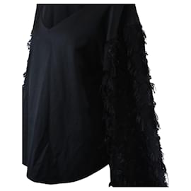 Christian Dior-Yastoshi Ezumi Face Herringbone Switching V Neck Tops-Black