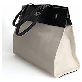 Saint Laurent-Saint Laurent Manhattan Top Handle shoulder bag-Black,White