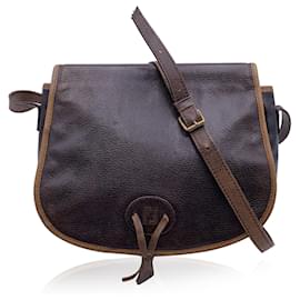 Fendi-Vintage Brown and Beige Leather Crossbody Shoulder Bag-Brown