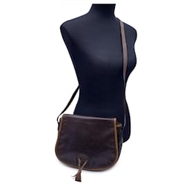Fendi-Vintage Brown and Beige Leather Crossbody Shoulder Bag-Brown